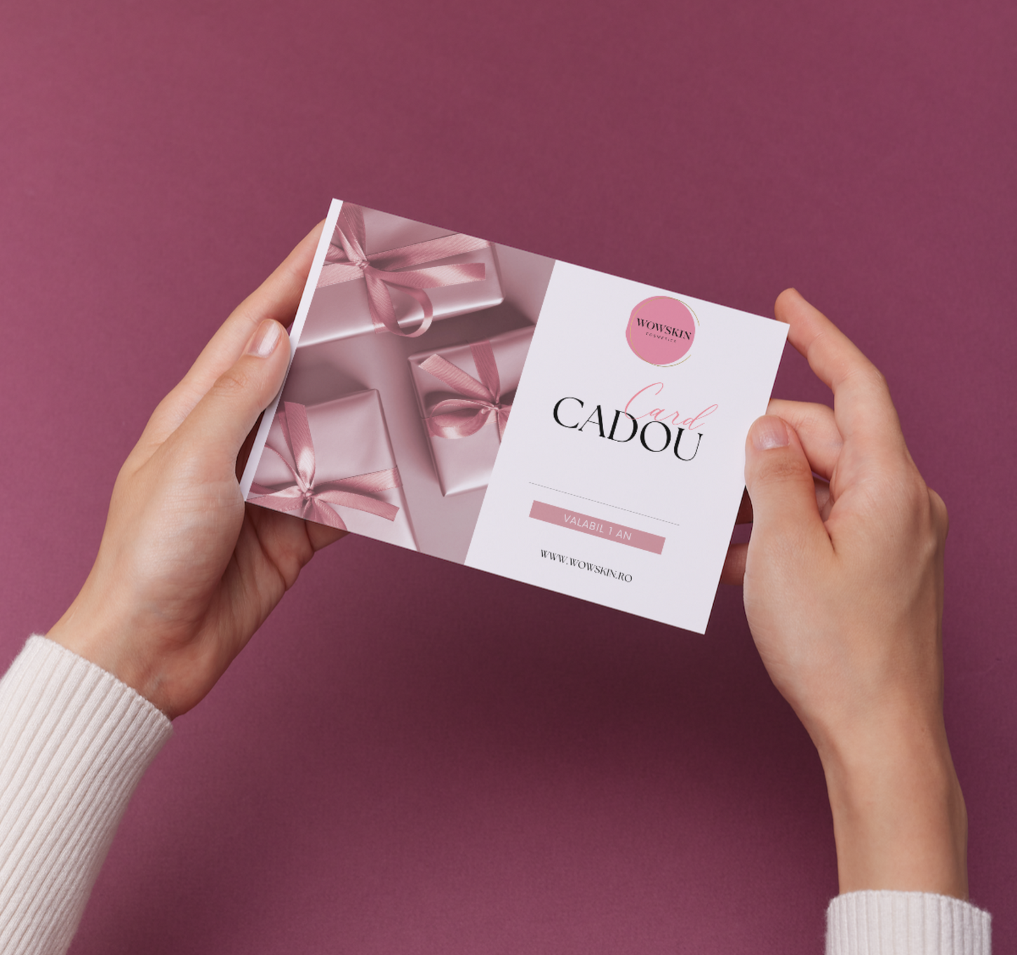 Card cadou WowSkin – cadou digital pentru femei sau bărbați, ideal pentru cosmetice și produse skincare