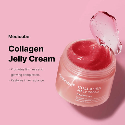 Collagen Jelly Cream, 110 ml - WowSkin Romania Descoperă Medicube Jelly Cream – un boost de colagen pentru pielea ta. Textură tip jeleu, absorție rapidă și efect de lifting delicat. wowskin.ro