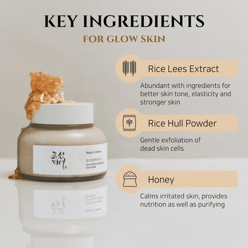 Beauty of Joseon Rice and Honey Glow Mask regenerează și iluminează tenul obosit. Ideală pentru exfoliere blândă și hidratare profundă cu ingrediente tradiționale coreene. wowskin.ro