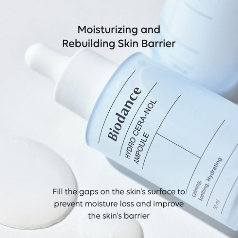 Ser coreean intensiv cu ceramide pentru refacerea pielii deshidratate, Biodance Ampoule oferă hidratare de durată și calmare imediată. wowskin.ro