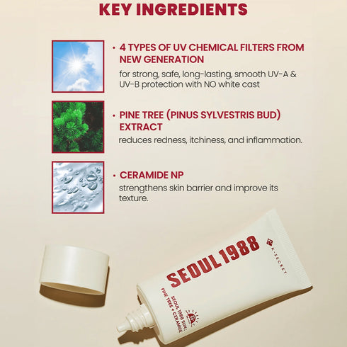 SEOUL 1988 Sun : Pine Tree + Ceramide, 50 ml - WowSkin Romania