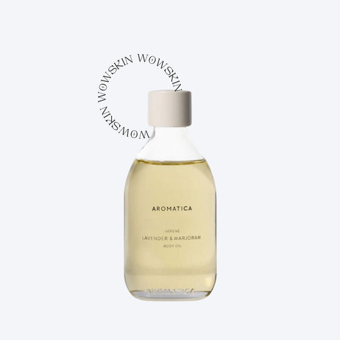 Aromatica Serene Body Oil cu lavandă și măghiran hidratează intens pielea și oferă relaxare profundă. Ulei de corp vegan cu efect aromaterapeutic