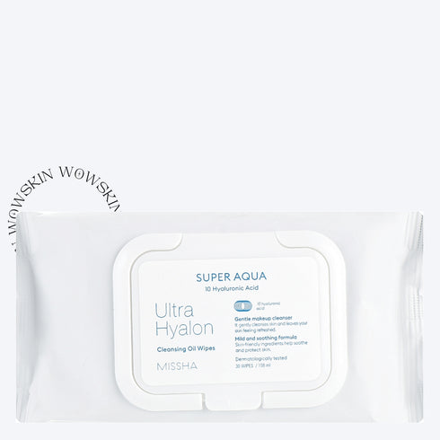 Super Aqua Ultra Hyalron Cleansing Oil Wipes - WowSkin Romania