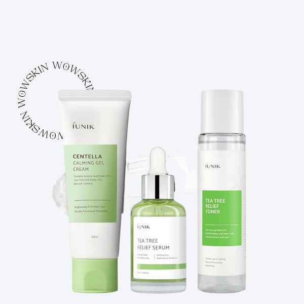 Toner + ser + crema calmant cu centella si ceai verde, Centella Calming Set - WowSkin Romania