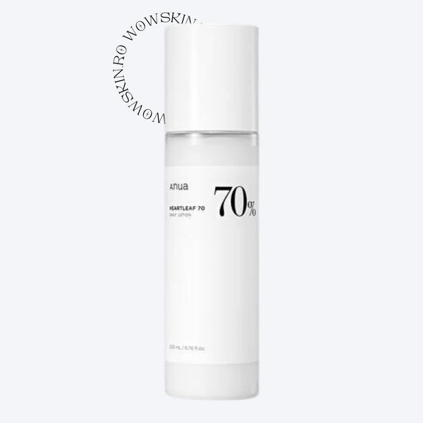 Anua Heartleaf 70 Daily Lotion hidratează intens și calmează pielea sensibilă datorită conținutului de 70% extract de Heartleaf. Textura lejeră este perfectă pentru ten mixt, gras sau acneic.