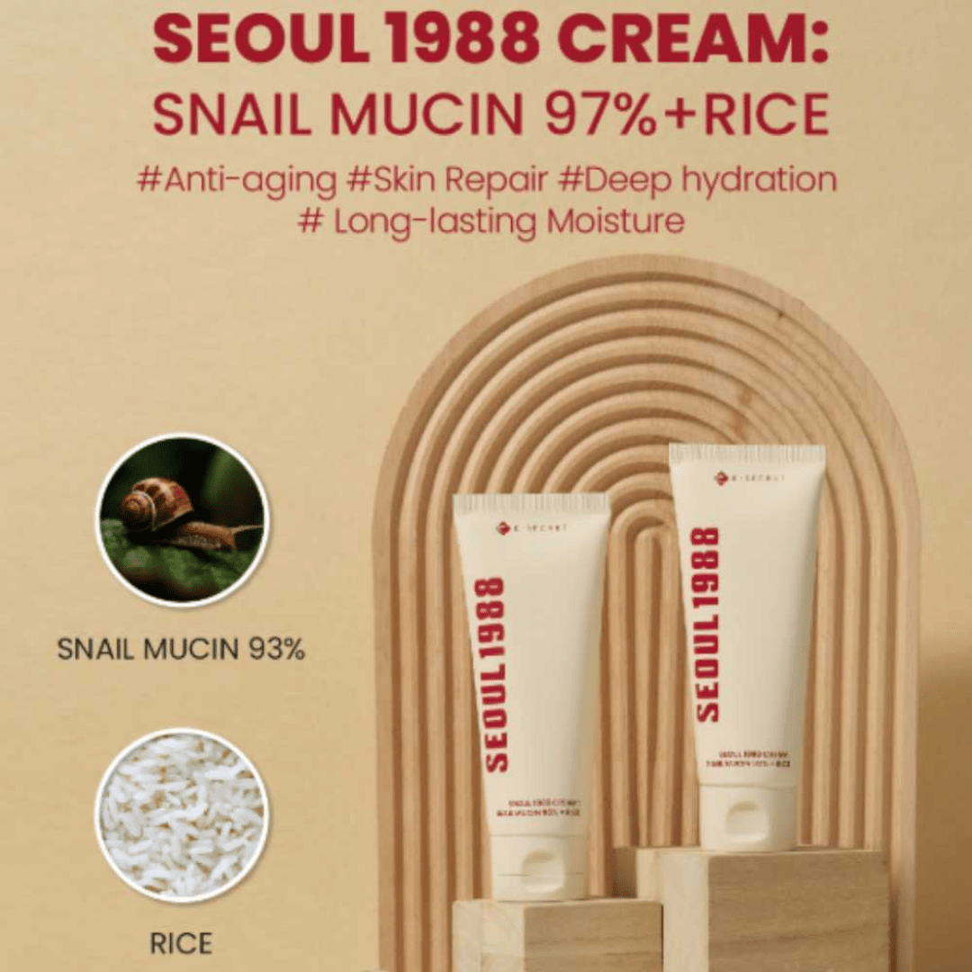 Cream : Snail Mucin 93% + Rice, 100 ml - WowSkin Romania