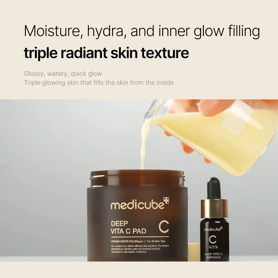 Dischetele exfoliante cu vitamina C de la Medicube ajută la reducerea punctelor negre, porilor dilatați și la îmbunătățirea texturii pielii – fără iritații. wowskin.ro