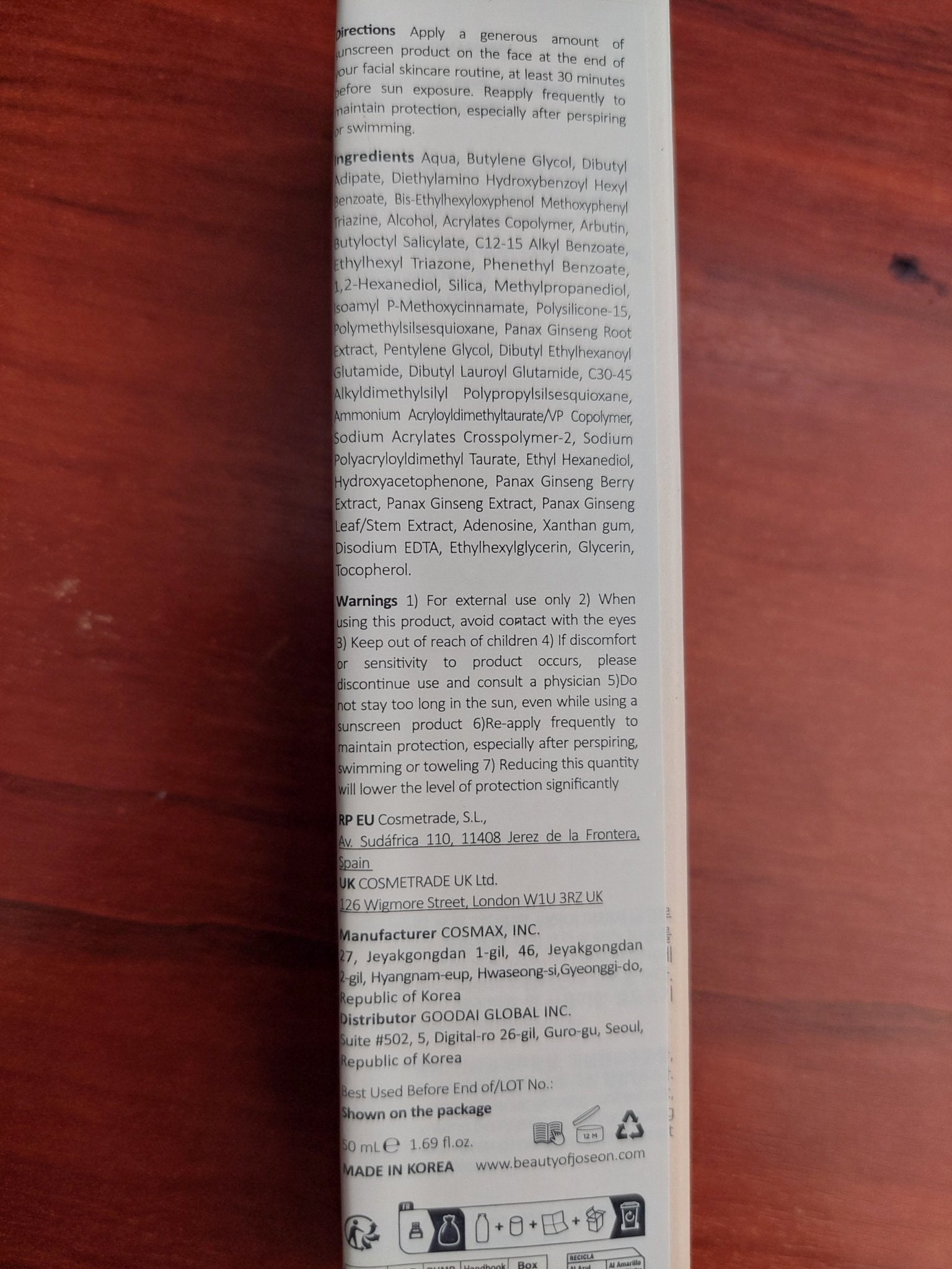 Ginseng Moist Sun Serum (SPF 50+ PA++++) - WowSkin Romania