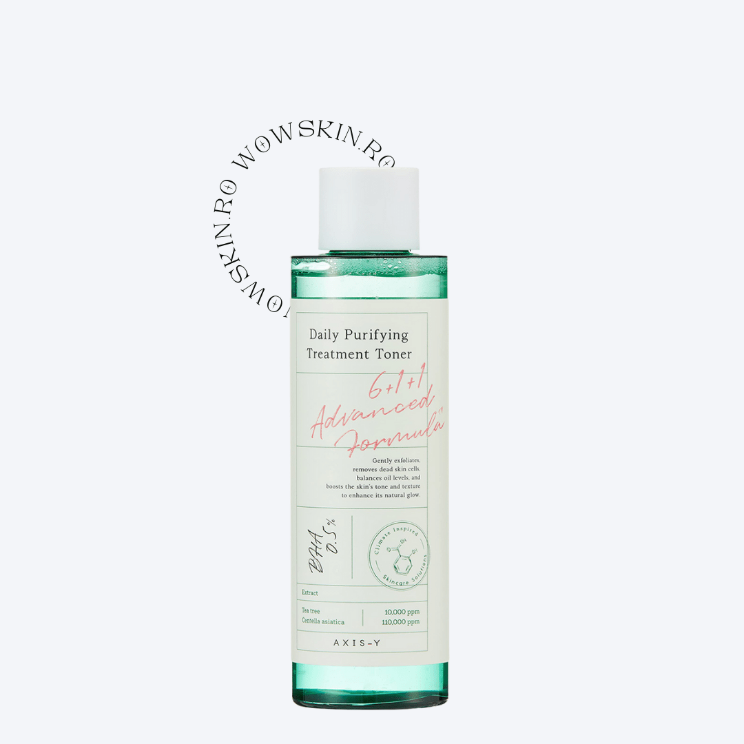 AXIS-Y Daily Purifying Treatment Toner curăță porii în profunzime și calmează pielea iritată. Toner coreean ideal pentru ten acneic și sensibil.