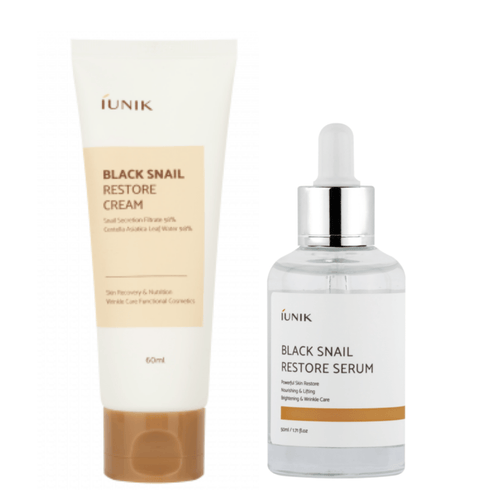 Set of products with cream and serum with snail mucin