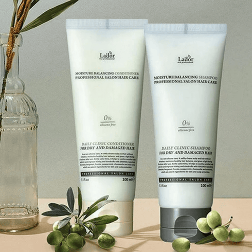 Set shampoo e balsamo ad effetto idratante intenso Lador